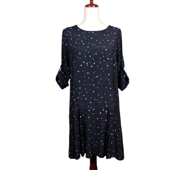 Yumi Kim OOTD Roll Tab Sleeve Mini Dress Starry Eyed Black NWT size XXS #901 - Picture 1 of 10